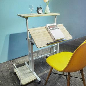 new design height adjustable school chair table one fixed desktop and one tilt drawing desk