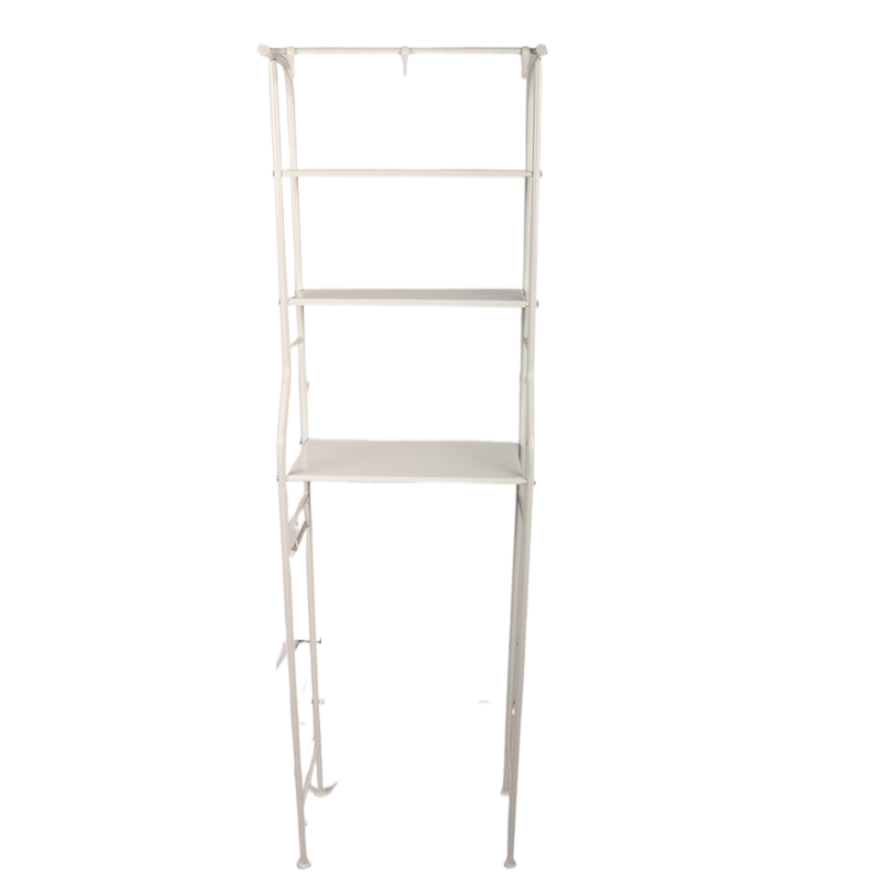 Wire Shelving Metal Storage Rack three floors with hooks saves space and is easy to assemble the white storage rack