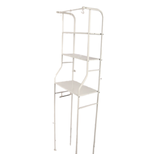 Wire Shelving Metal Storage Rack three floors with hooks saves space and is easy to assemble the white storage rack