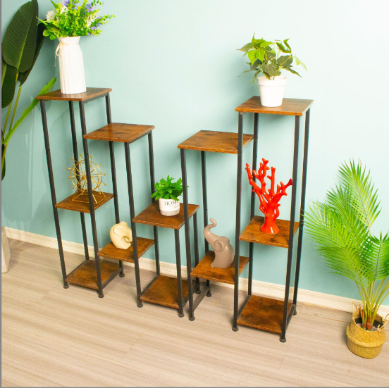 Flower Wood Plant Shelf Plant Stand Indoor Outdoor 10 Tire Tall Multi Tier Living Room Corner Balcony Office Display Holder Rack