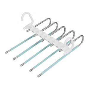 WANCH Stainless Steel Magic Folding Pants Rack Hanger Multi-Functional Foldable Plastic Clothes Hanger