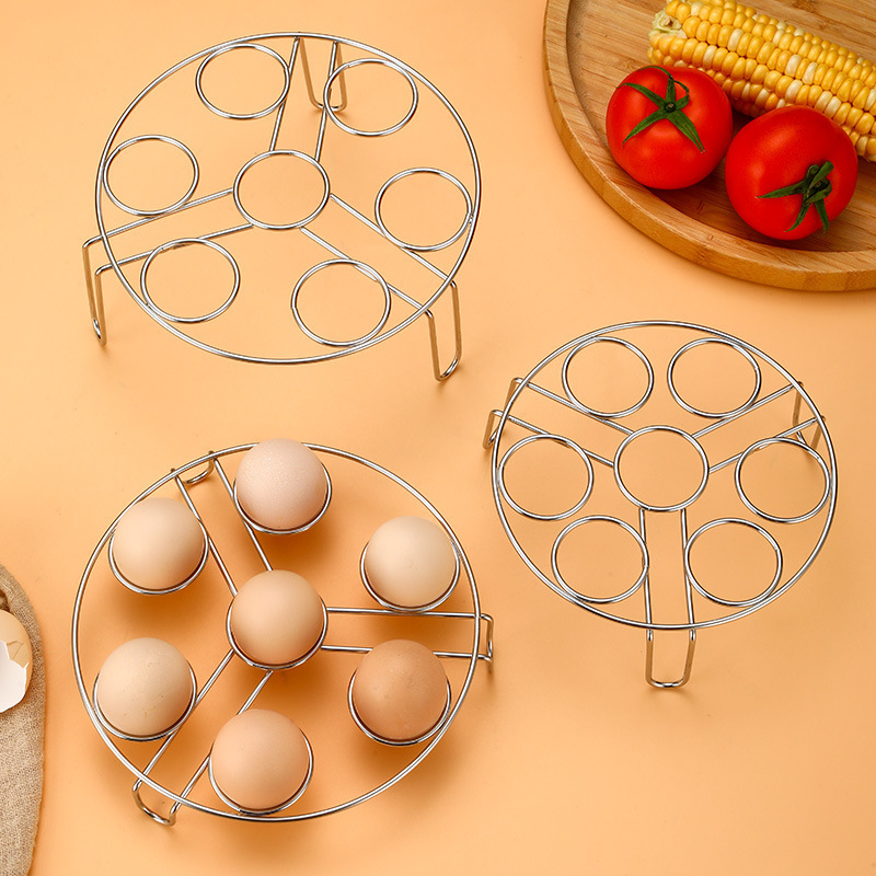 304 Stainless Steel 18cm Round Food Cooling Racks Round for Steaming Kitchen Tools Metal Wire Egg Steam Rack 3 Height