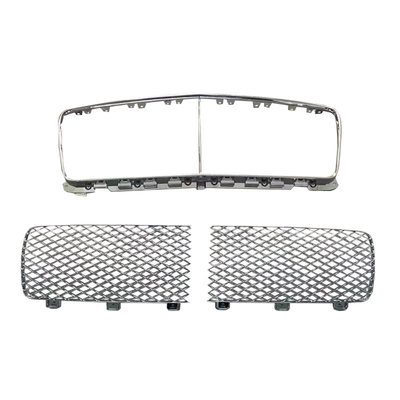 Exterior Accessories Grill Front Grille Black Chrome  Abs Plastic for Bentley Bentayga 2021 2022 Fog Lamp Cover