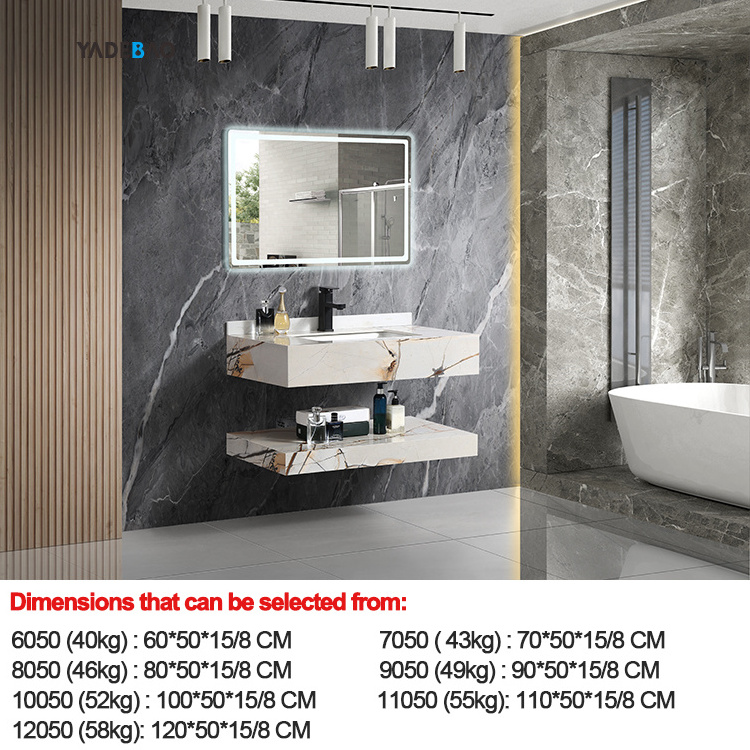 Double-layer bathroom furniture wall hung hand wash basin artificial stone bathroom vanity sink marble cabinet basin