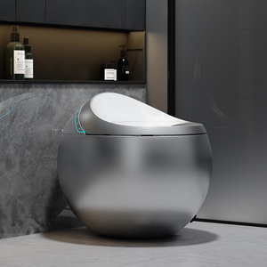 New Design Bathroom Sanitary Ware One Piece Intelligent Wc Toilet Bowl Egg Shape Automatic Round Smart Toilet