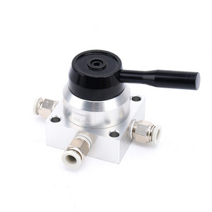 4 way 3 position Pneumatic air hand control valve K34R6-8 K34R6-8D Port 1/4" BSP Manual valve with fittings 6/8/10/12mm