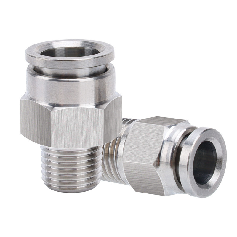 Pc Straight Union Brass Fitting Pneumatic Connector Metal Copper Male Thread Push In Air Hose Quick Joint