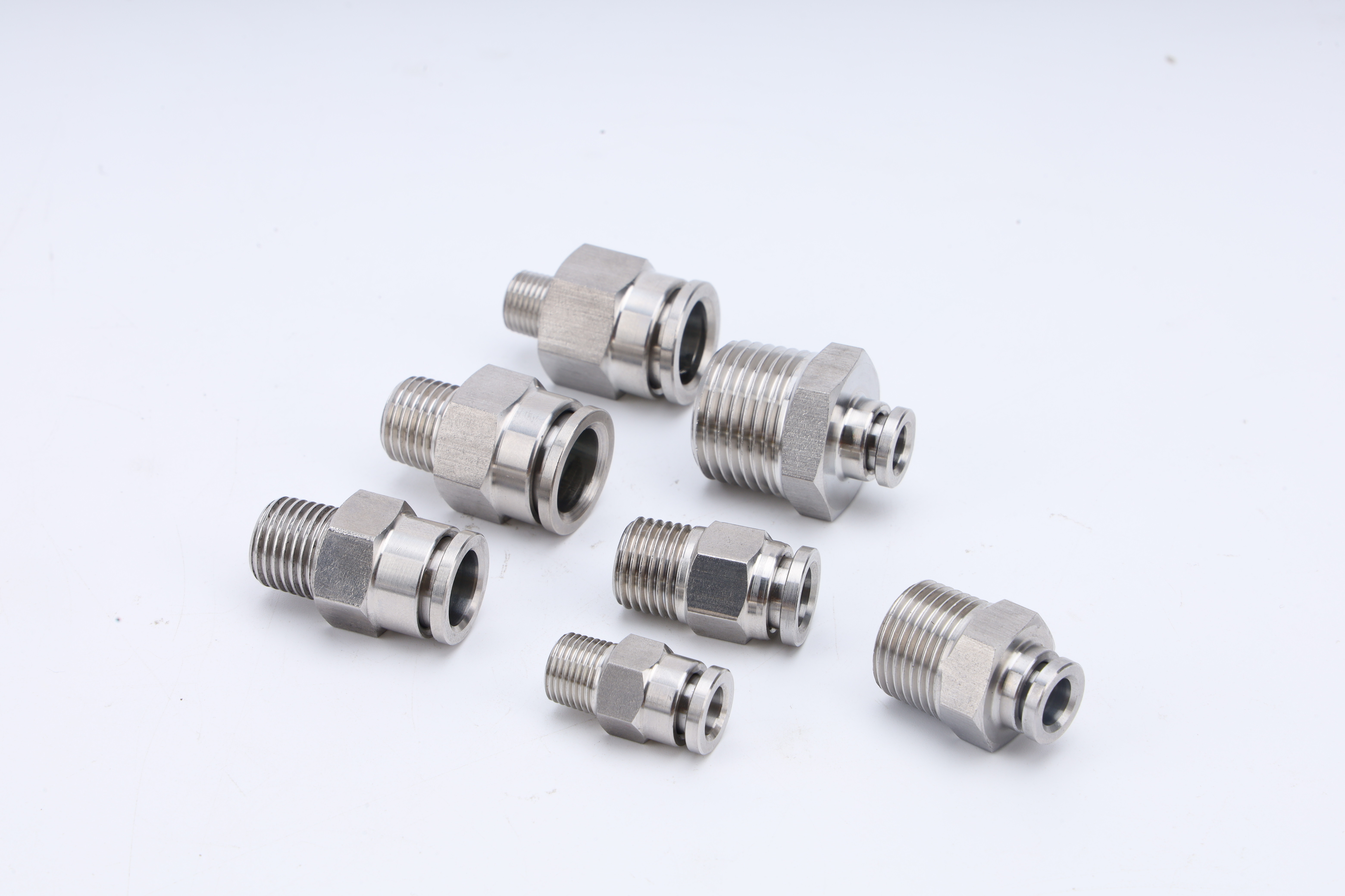 Pc Straight Union Brass Fitting Pneumatic Connector Metal Copper Male Thread Push In Air Hose Quick Joint