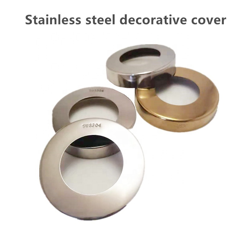 Custom Polished Stainless Steel flat Decorative Handrail Base Plate Cover