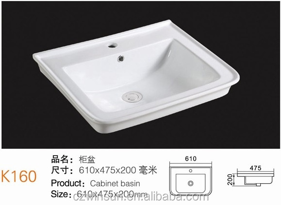 WINSUN stock design modern square shape Ceramic wash basin basin ceramic wash