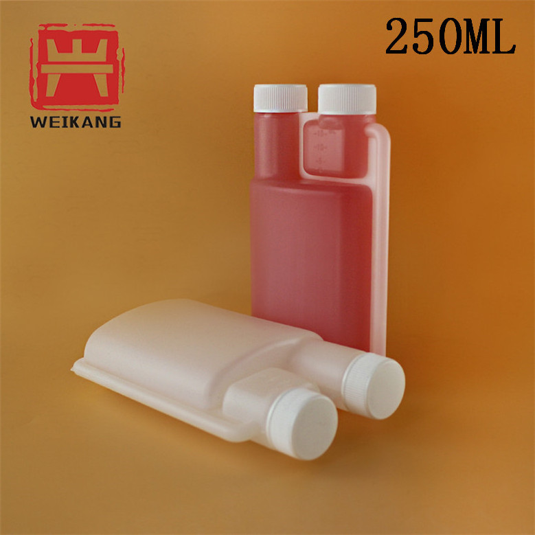 100ml / 500ml / 1liter Twin double Neck Measuring Plastic Dosing Bottle