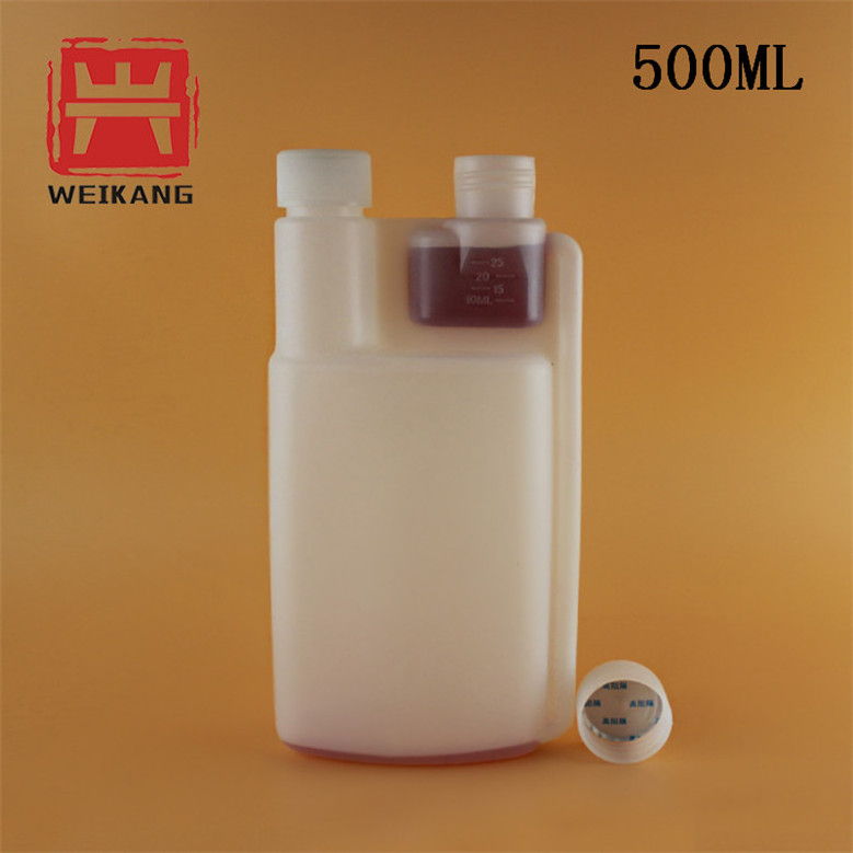 100ml / 500ml / 1liter Twin double Neck Measuring Plastic Dosing Bottle