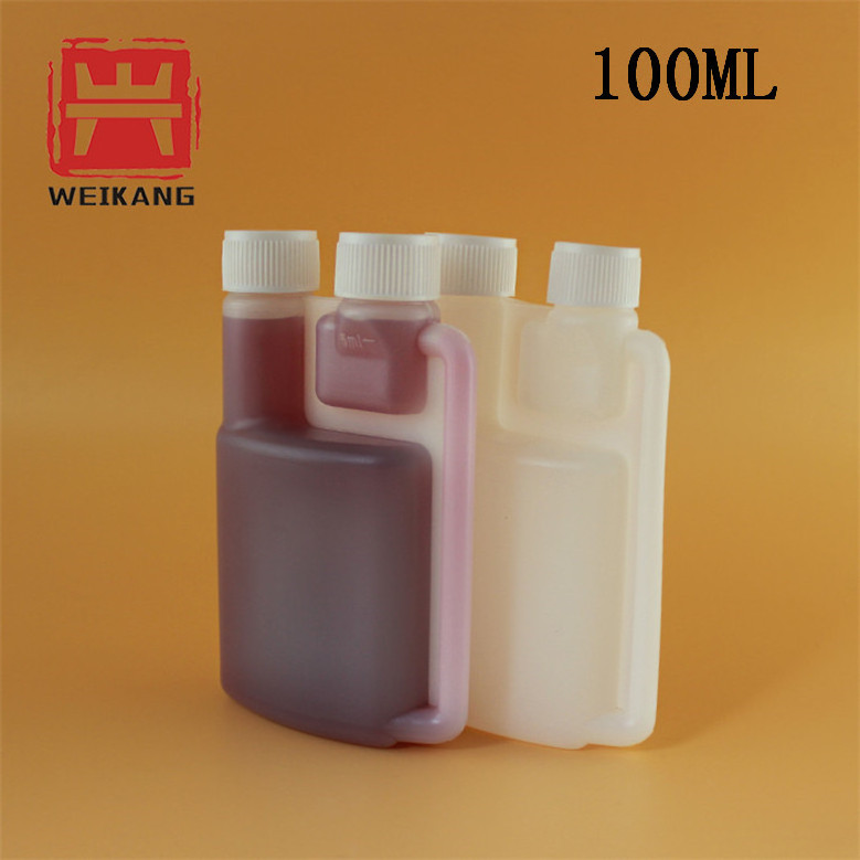 100ml / 500ml / 1liter Twin double Neck Measuring Plastic Dosing Bottle