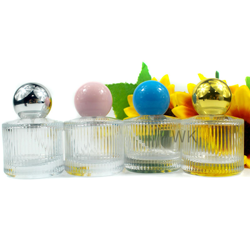 50ML High-end perfume ball cover portable vertical bar glass perfume dispenser cosmetic spray empty bottle