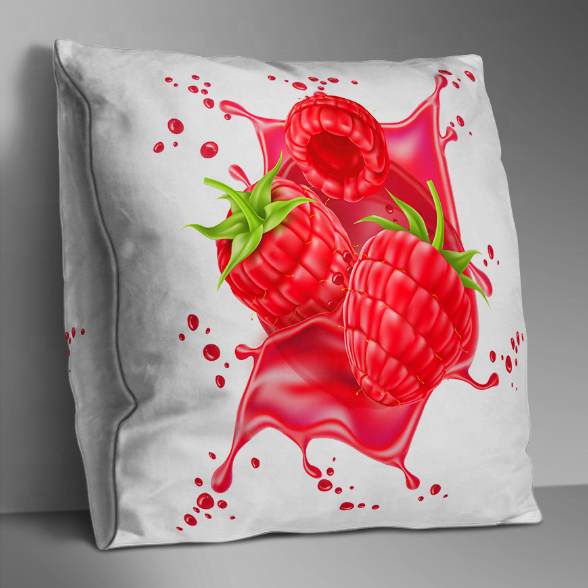 Custom printing cushion covers Fruit Handpainting Sofa Bed Double Sides Printing pillow cover Square velvet cushion covers