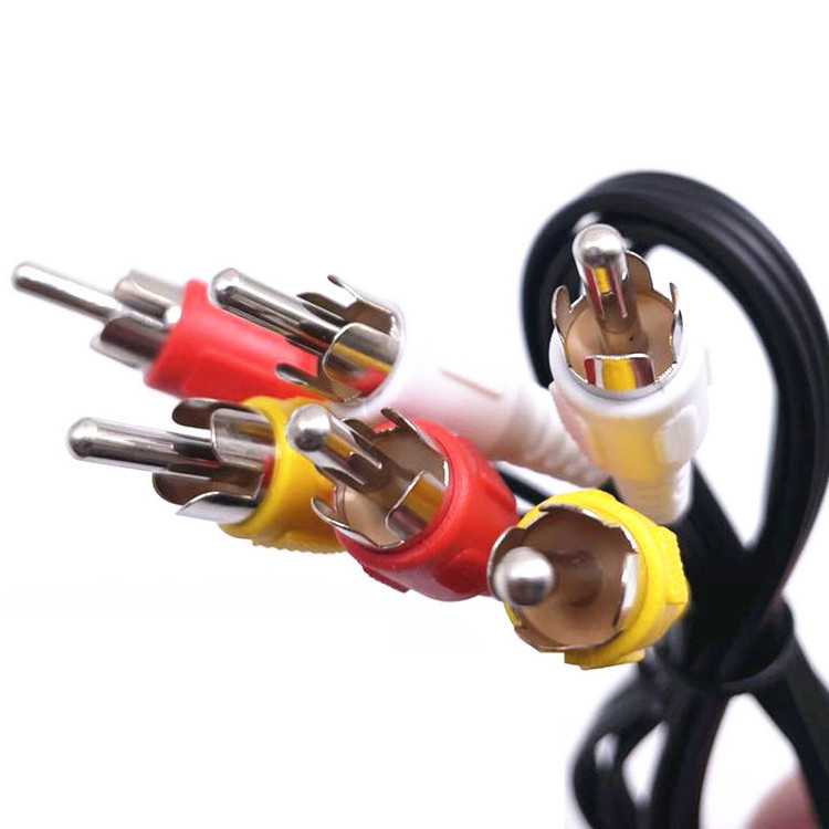 Best selling RCA AV cable Nickel Plated male to male 3 RCA to 3 RCA stereo speaker cable