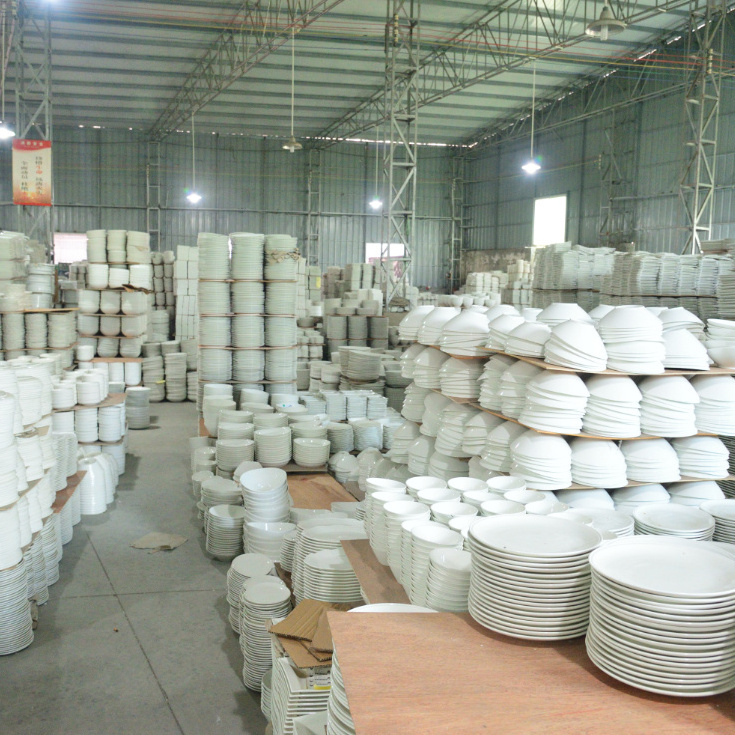 Hot sale Plates For Restaurants Ceramic Plates And Bowls Porcelain Cheap Bulk Dinner Plates Sell By Ton