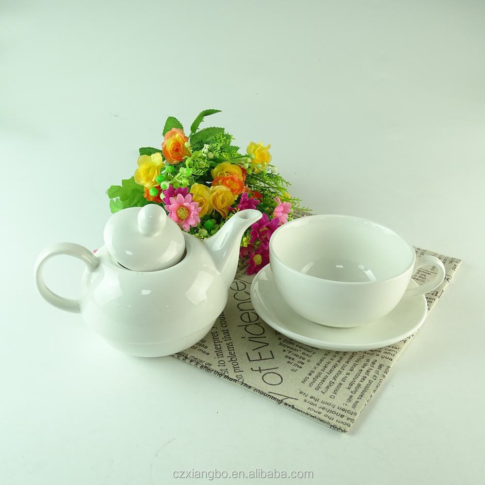 STOCK Wholesale Cheap Ceramic Teapot And Cup In One Teapots With Cups One Cup Teapot