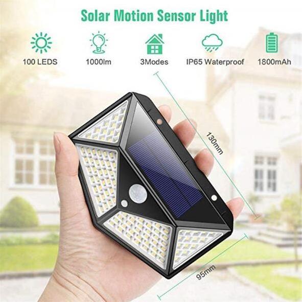 cheap 100 led solar led light night sensor led light without electricity for porch or garage door security lighting