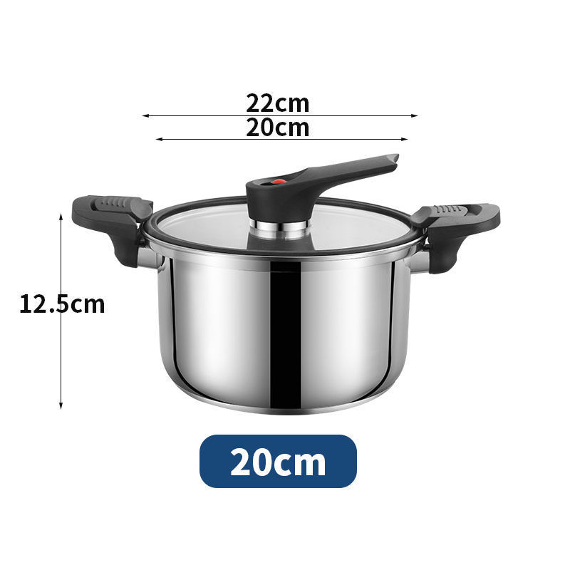 Hot sale In Stock Lock Handle SUS 304 Low Pressure Stainless Steel Soup Pot pressure pot cooker