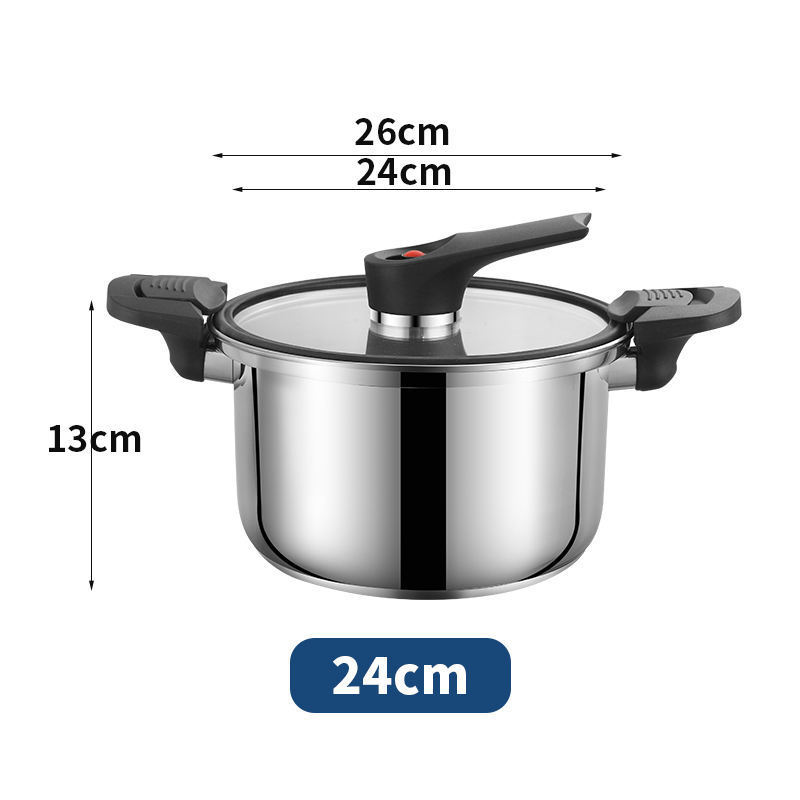 Hot sale In Stock Lock Handle SUS 304 Low Pressure Stainless Steel Soup Pot pressure pot cooker