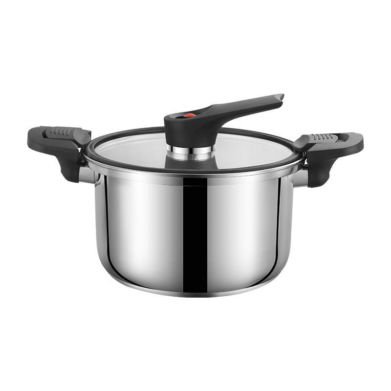 Hot sale In Stock Lock Handle SUS 304 Low Pressure Stainless Steel Soup Pot pressure pot cooker