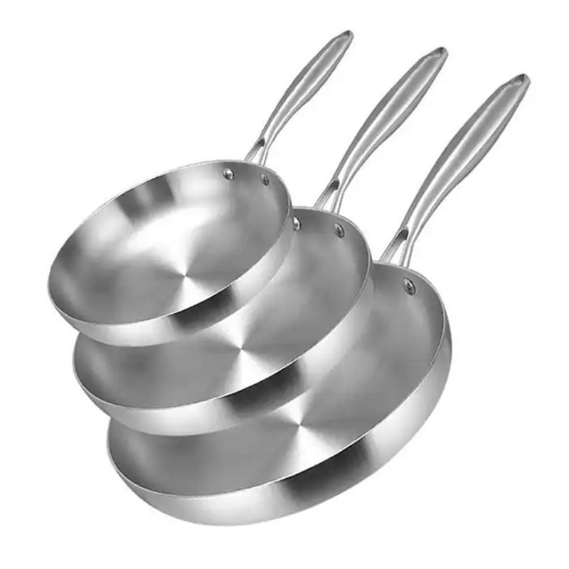 5-Ply Stainless Steel Pan frying pans quality commercial-grade stainless steel fry pan new arrival nonstick stain fry