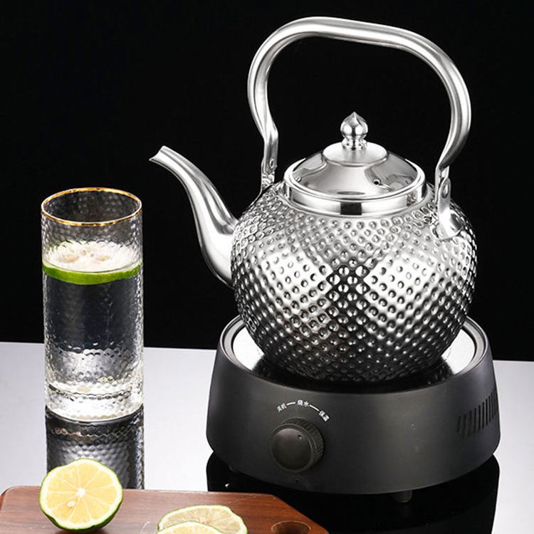 New  SAudi Arabian Style Embossed Gold Silver Luxury 1.2L 1.5L 2.0L Kitchen Stainless Steel Tea Water Kettle