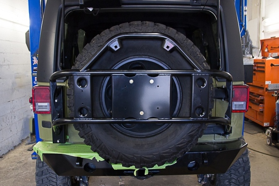 Poison Spyder Spare Tire Carrier Tire Support  With Lock for Jeep Wrangler JK