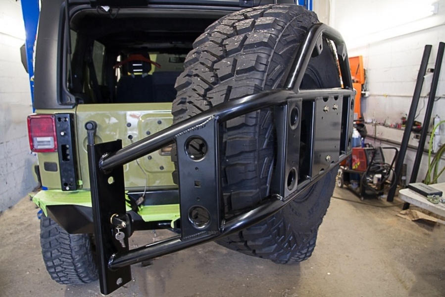 Poison Spyder Spare Tire Carrier Tire Support  With Lock for Jeep Wrangler JK