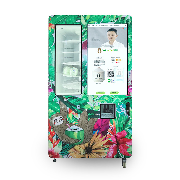 fully automatic smart robotic arm coconut vending machine with drill-system