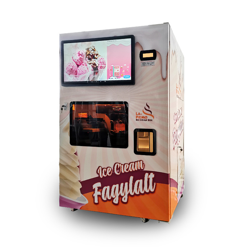 Unmanned retail 3 flavor soft serve ice cream vending machine with ce certificate