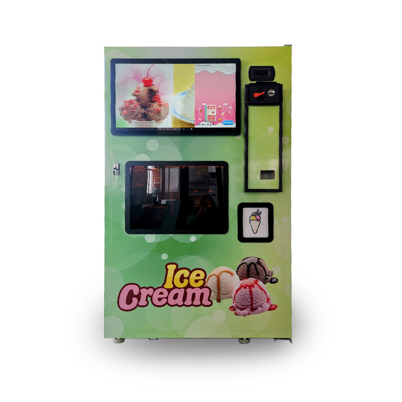 Unmanned retail 3 flavor soft serve ice cream vending machine with ce certificate