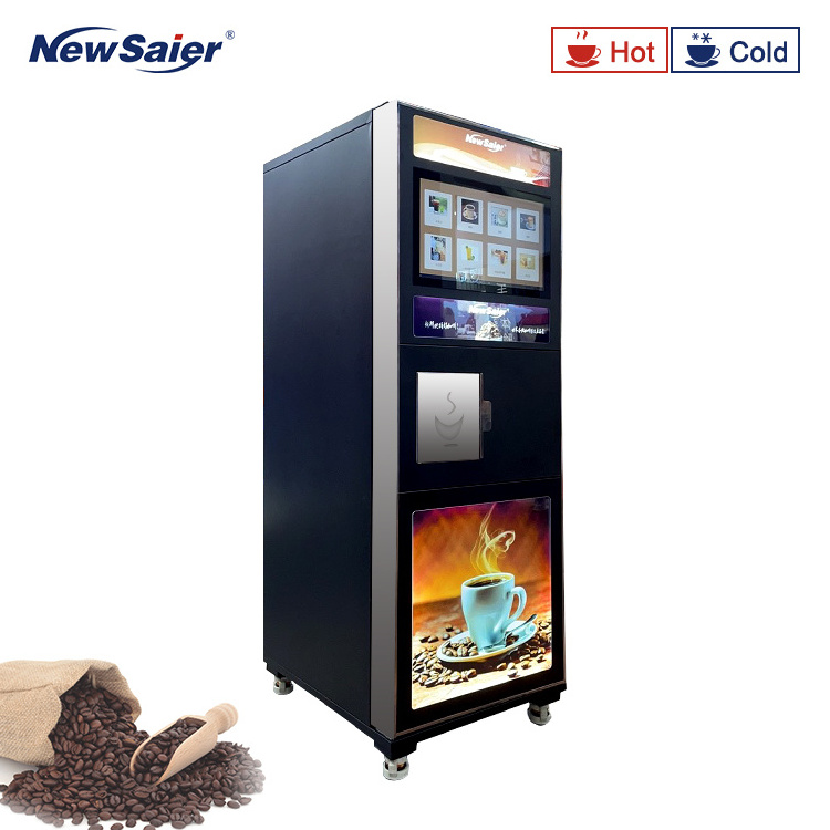 commercial credit card operated iced and warm coffee & tea drinks vending machine