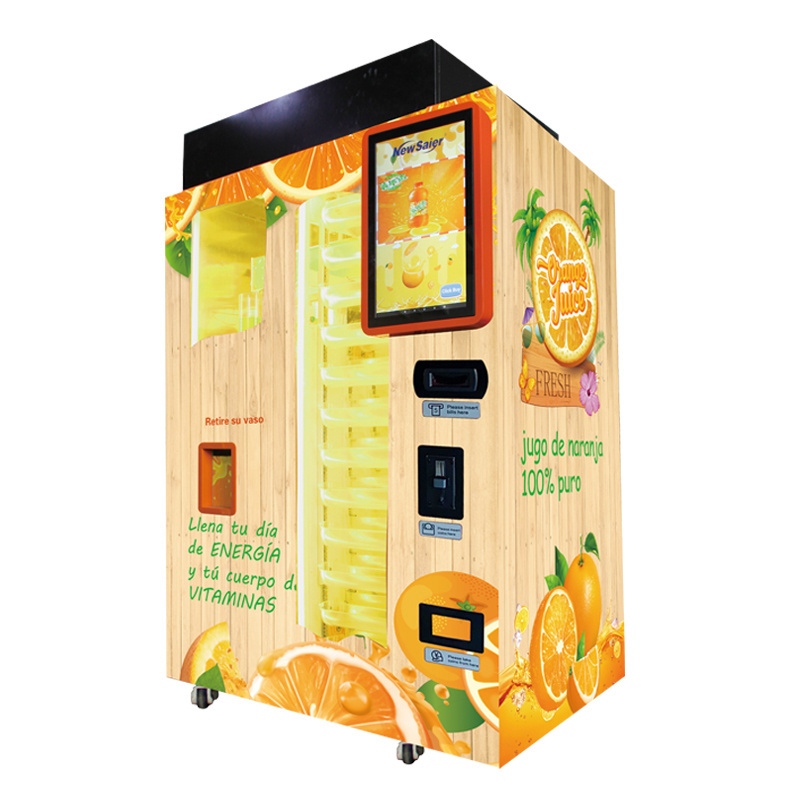 orange juice vending machine charging by mobile phone and coin to Kenya