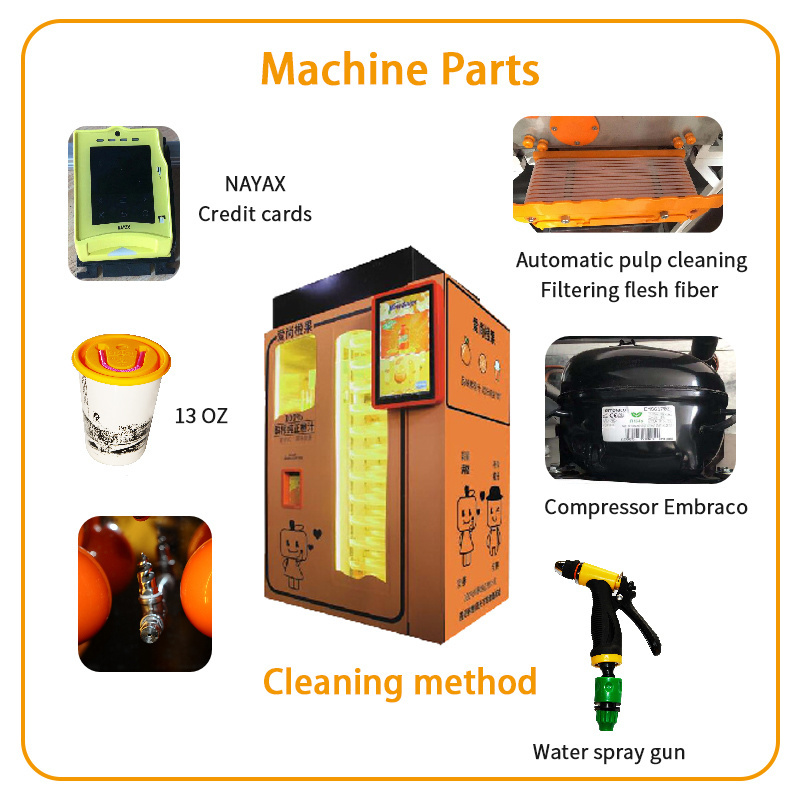 smart touch screen fresh orange juice vending machine customized payment automatic orange juice vending machine