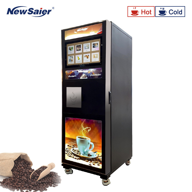 commercial credit card operated iced and warm coffee & tea drinks vending machine