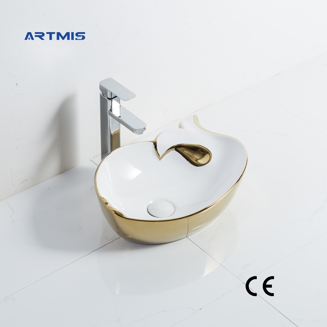 Artmis Ceramic bathroom sink hand wash basin round vessel hotel porcelain countertop art basin