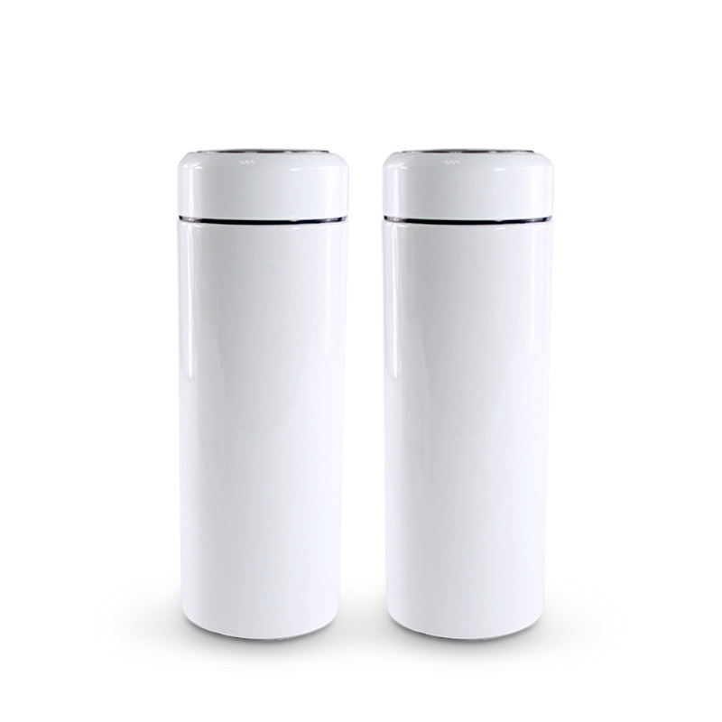 Customized 304 stainless steel office portable tea cup flat mouth heat transfer thermos mug DIY blank coating thermos