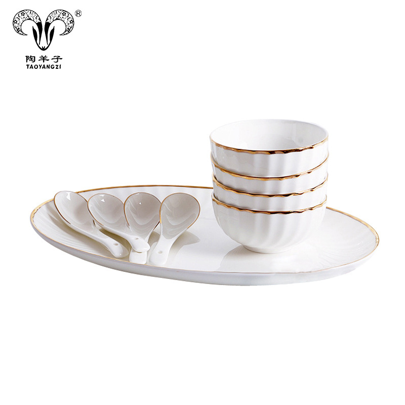 Dubai tableware home decorative complete porcelain dinnerware / ceramic dinner set