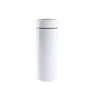 Customized 304 stainless steel office portable tea cup flat mouth heat transfer thermos mug DIY blank coating thermos