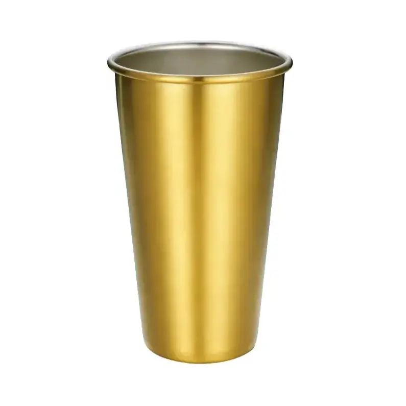 Custom Party Beer Stackable Single Wall Cup Metal Water Small Shot Drink Tumbler Glass Stainless Steel Cup