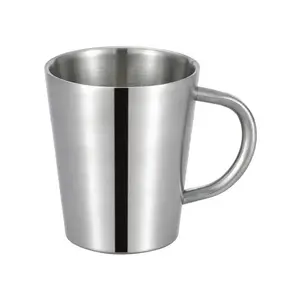 300ml Home Office Double Wall Cups With Handle Stainless Steel Insulated Tea Juice Coffee Drinking Mug