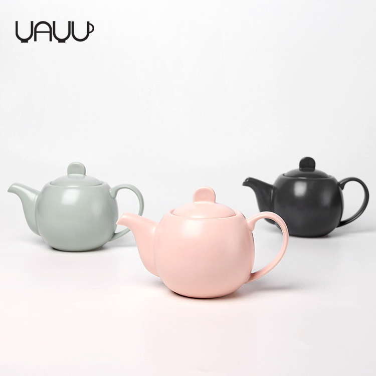 Popular multi-colored tea pots / porcelain ceramic chinese tea pot set for sale