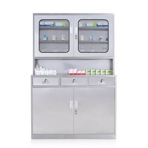 China Custom Made Stainless Steel Cabinet Hospital Lab Workshop Instrument Medicine Storage Cabinet