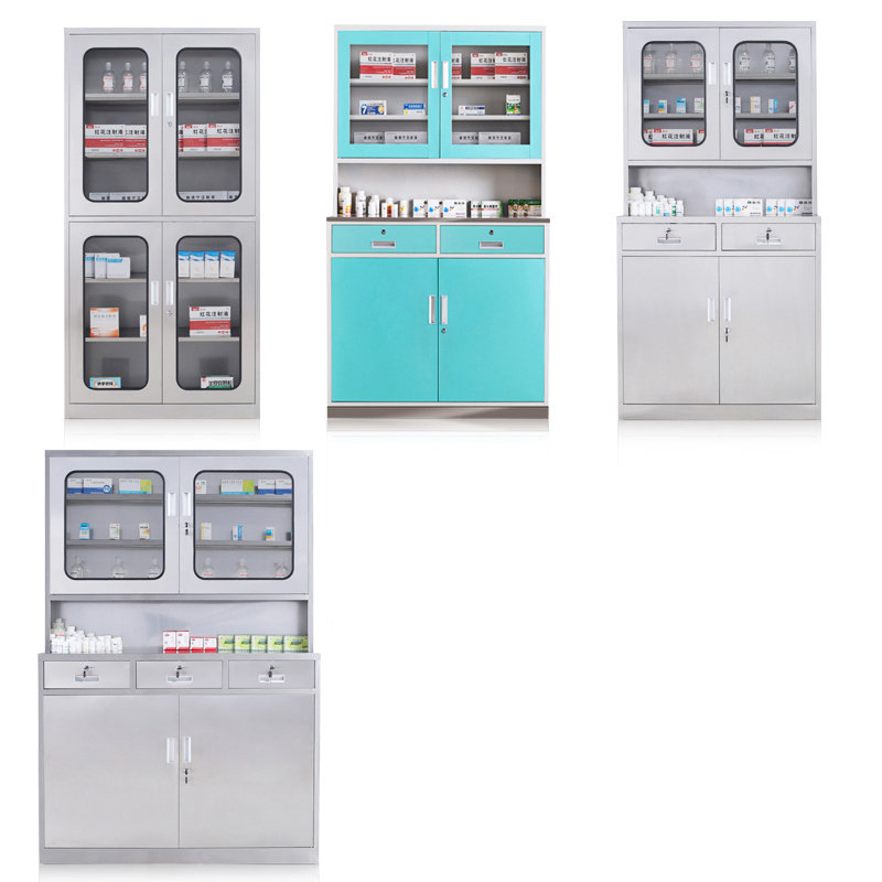 China Custom Made Stainless Steel Cabinet Hospital Lab Workshop Instrument Medicine Storage Cabinet