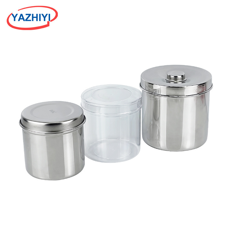 Factory Direct Sale Medical Stainless Steel Alcohol Cotton Jar For Hospital Use