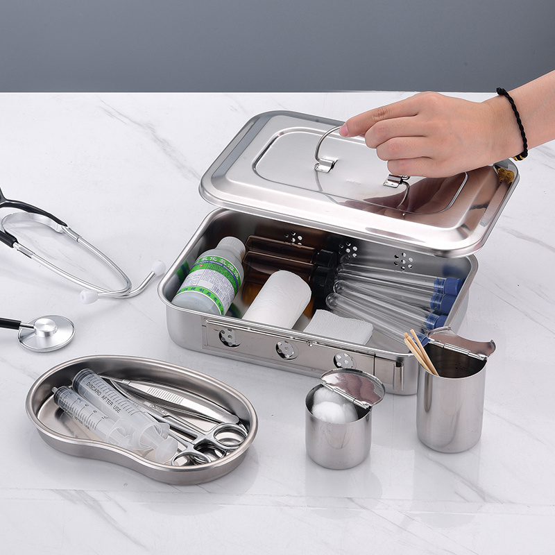 Stainless steel sterile container endoscope sterilization Aluminum case sterilization trays