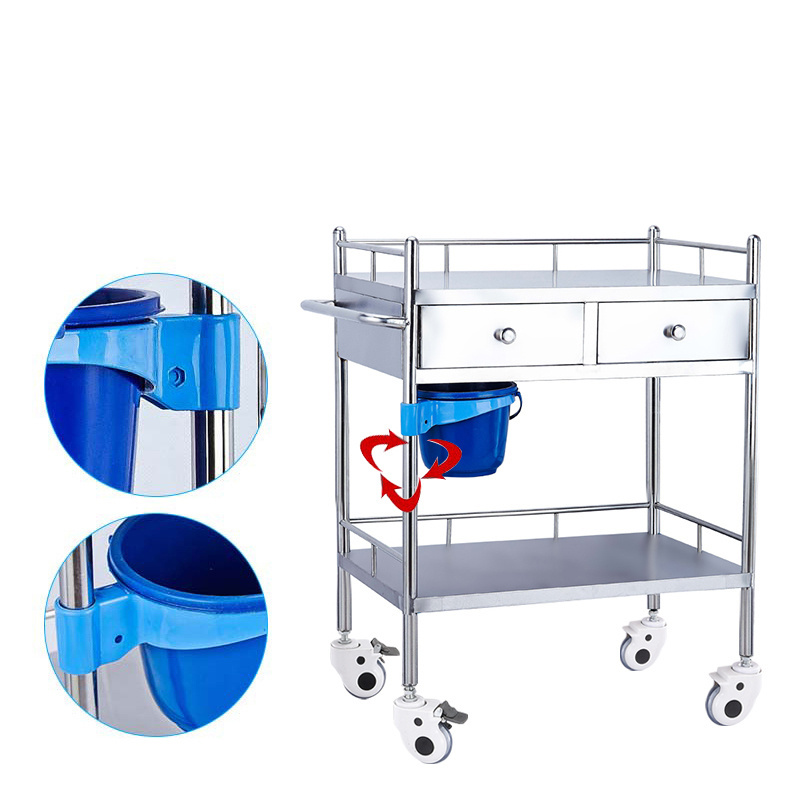 Modern Latest Custom-Made Hospital Used Stainless Steel Cart Medical Trolley Emergency Trolley