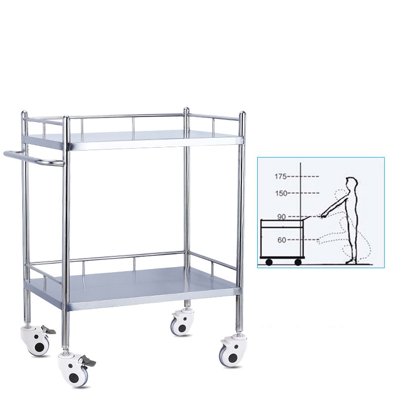 Modern Latest Custom-Made Hospital Used Stainless Steel Cart Medical Trolley Emergency Trolley